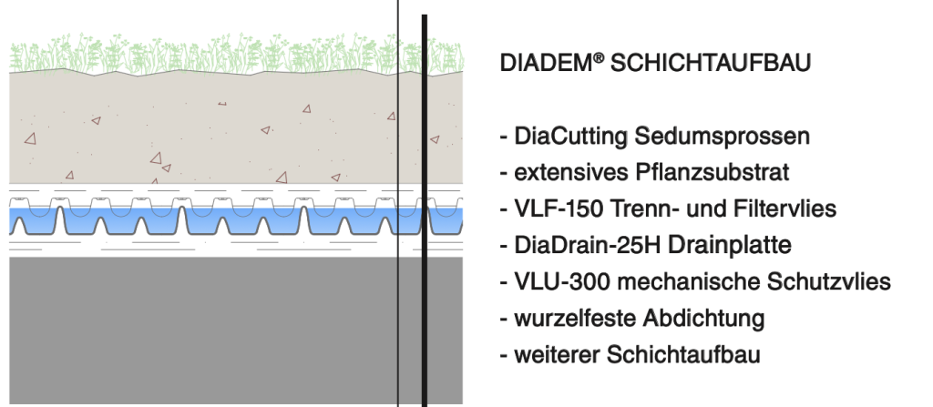 Diagramm zur Darstellung der installierten Schichtaufbau von Diadem Pro, das die Anordnung und Funktion der Schichten zeigt