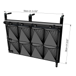 Wandmontierter vertikaler Pflanzer mit 8 Taschen in 2 Reihen und 4 Spalten.