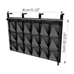 Wandmontierter vertikaler Pflanzer mit 18 Taschen in 3 Reihen und 6 Spalten.