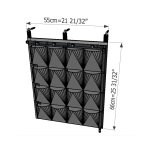 Wandmontierter vertikaler Pflanzer mit 16 Taschen in 4 Reihen und 4 Spalten.